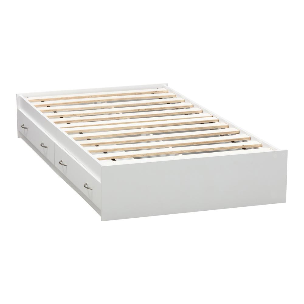 Twin Sized White Mates Bed with Two Drawers. Picture 2