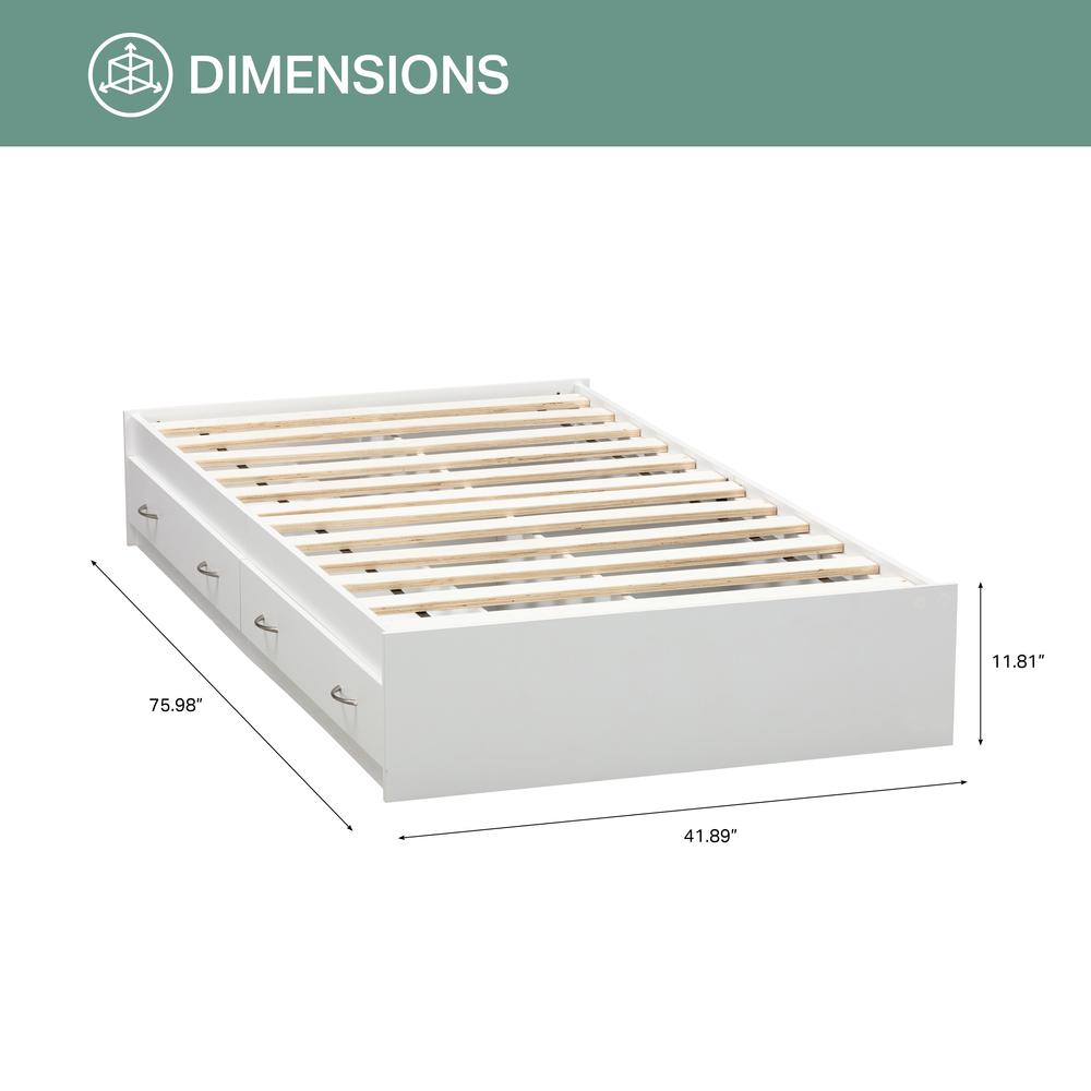 Twin Sized White Mates Bed with Two Drawers. Picture 5