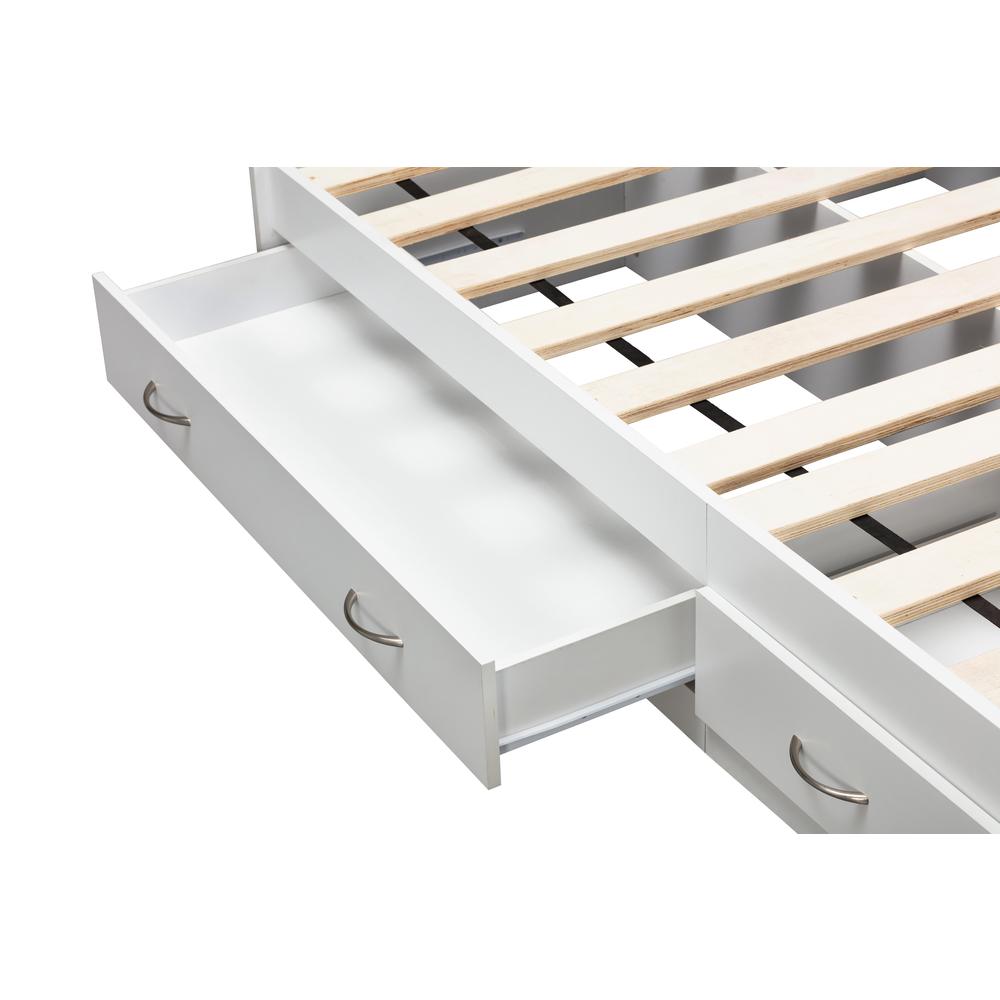 Twin Sized White Mates Bed with Two Drawers. Picture 7