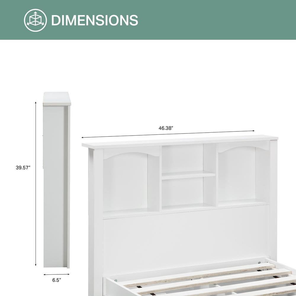 Twin Sized White Bookcase Headboard. Picture 5