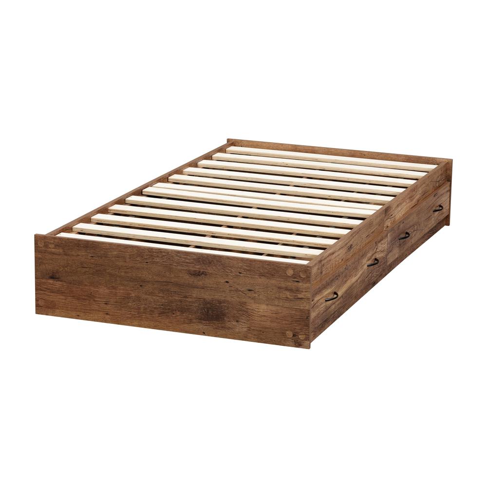 Twin Sized Mountain Oak Mates Bed with Two Drawers. Picture 1