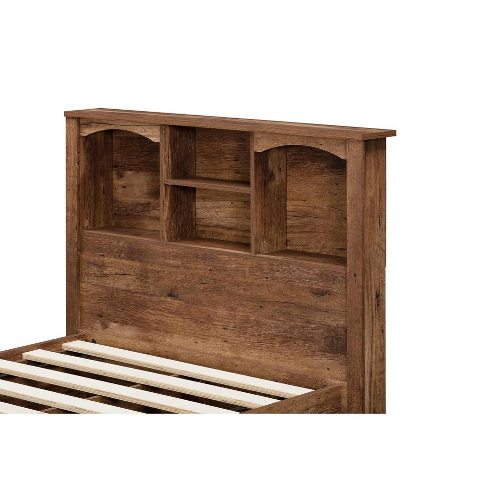 Twin Sized Mountain Oak Bookcase Headboard. Picture 1