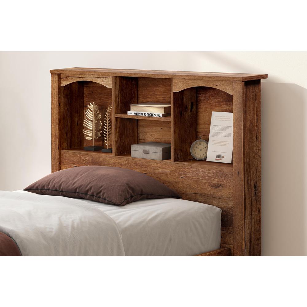 Twin Sized Mountain Oak Bookcase Headboard. Picture 3
