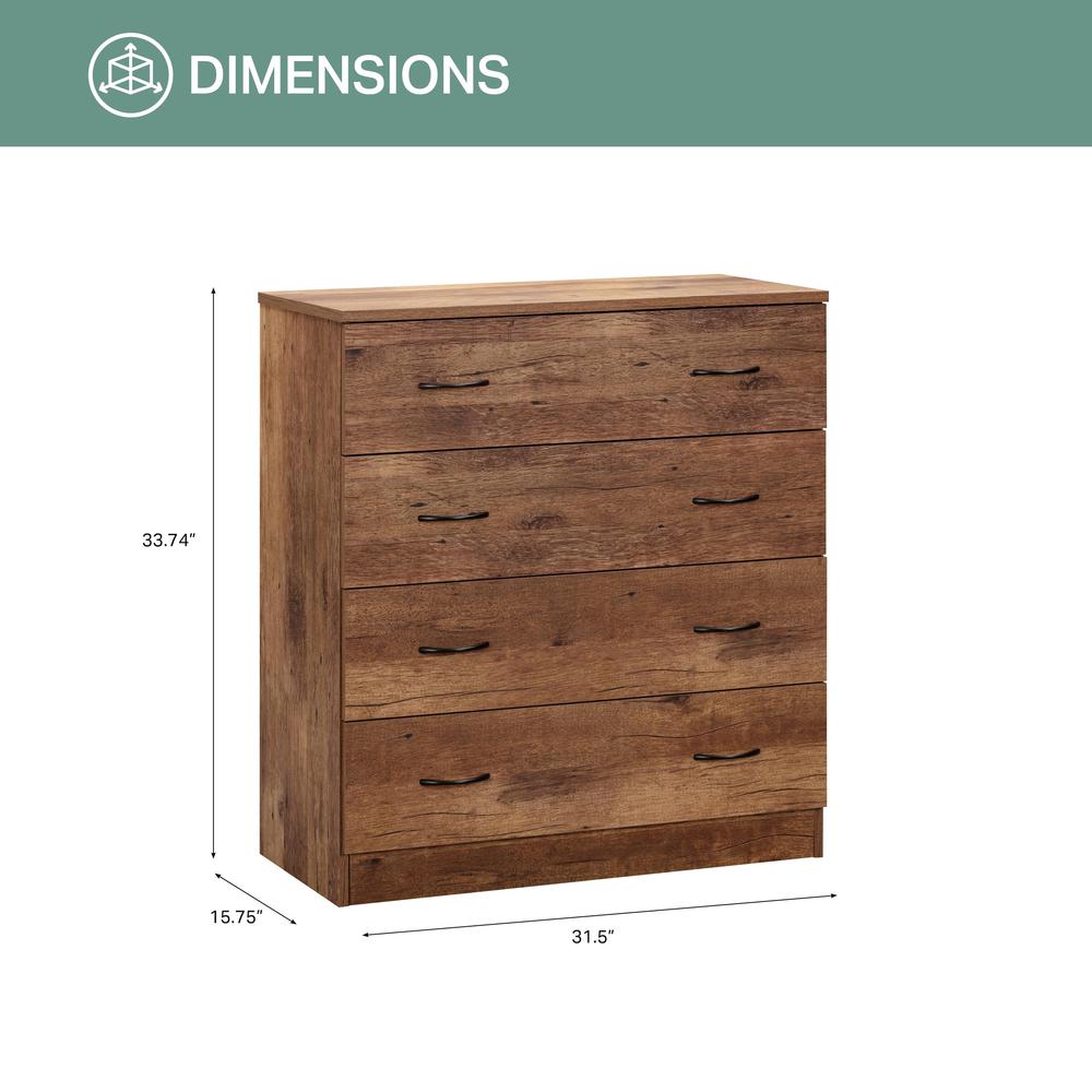 Four Drawer Chest in Mountain Oak. Picture 4