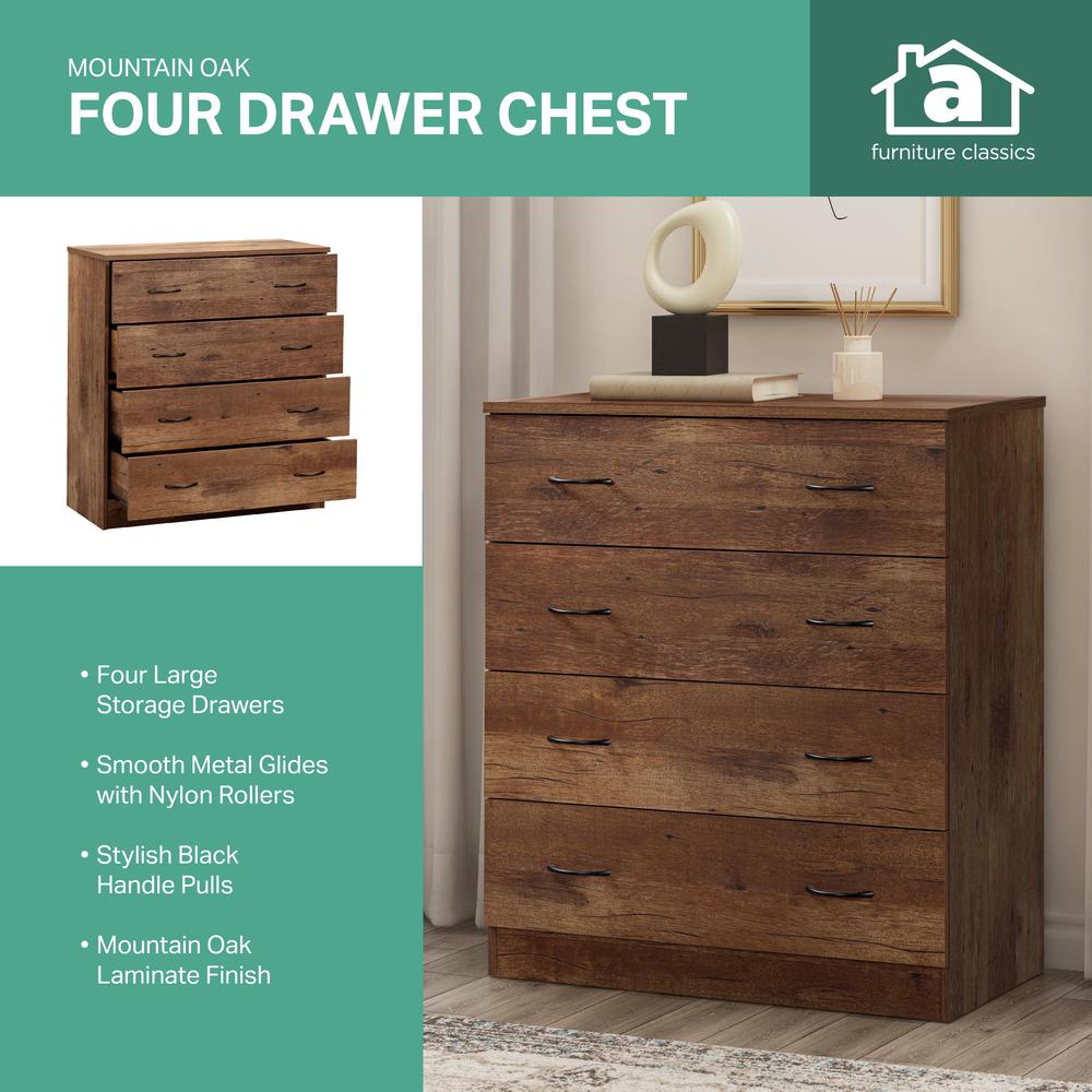 Four Drawer Chest in Mountain Oak. Picture 5