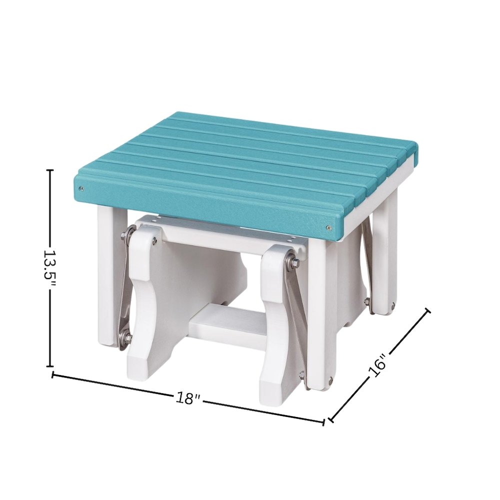 Gliding Ottoman, Footrest, All-Weather HDPE, Blue. Picture 6