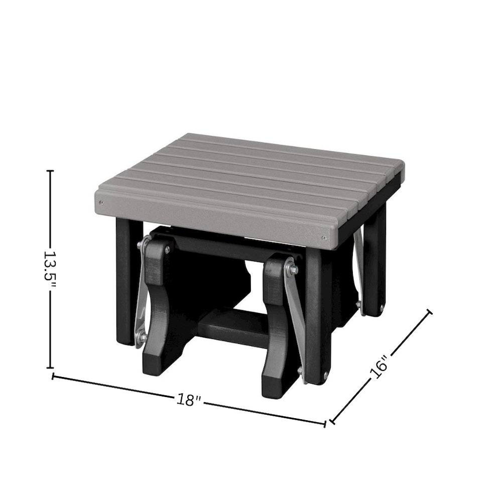 Gliding Ottoman, Footrest, All-Weather HDPE, Grey. Picture 6