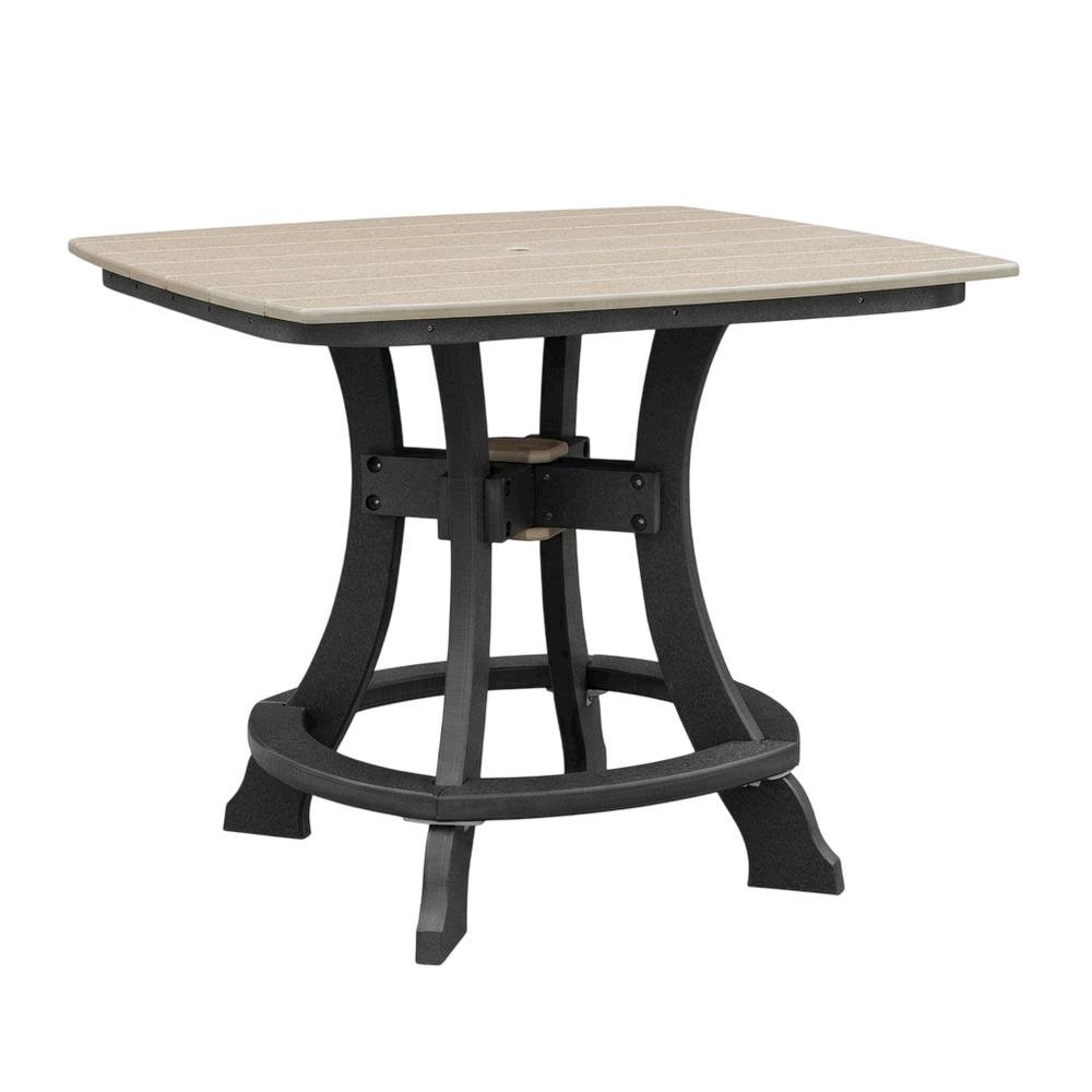 Black Base Square Outdoor Dining Table With Black Base For Patio Use. Picture 1
