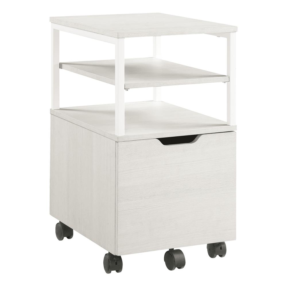 Contempo Mobile Cart in White Oak, CNT15-WK. Picture 1