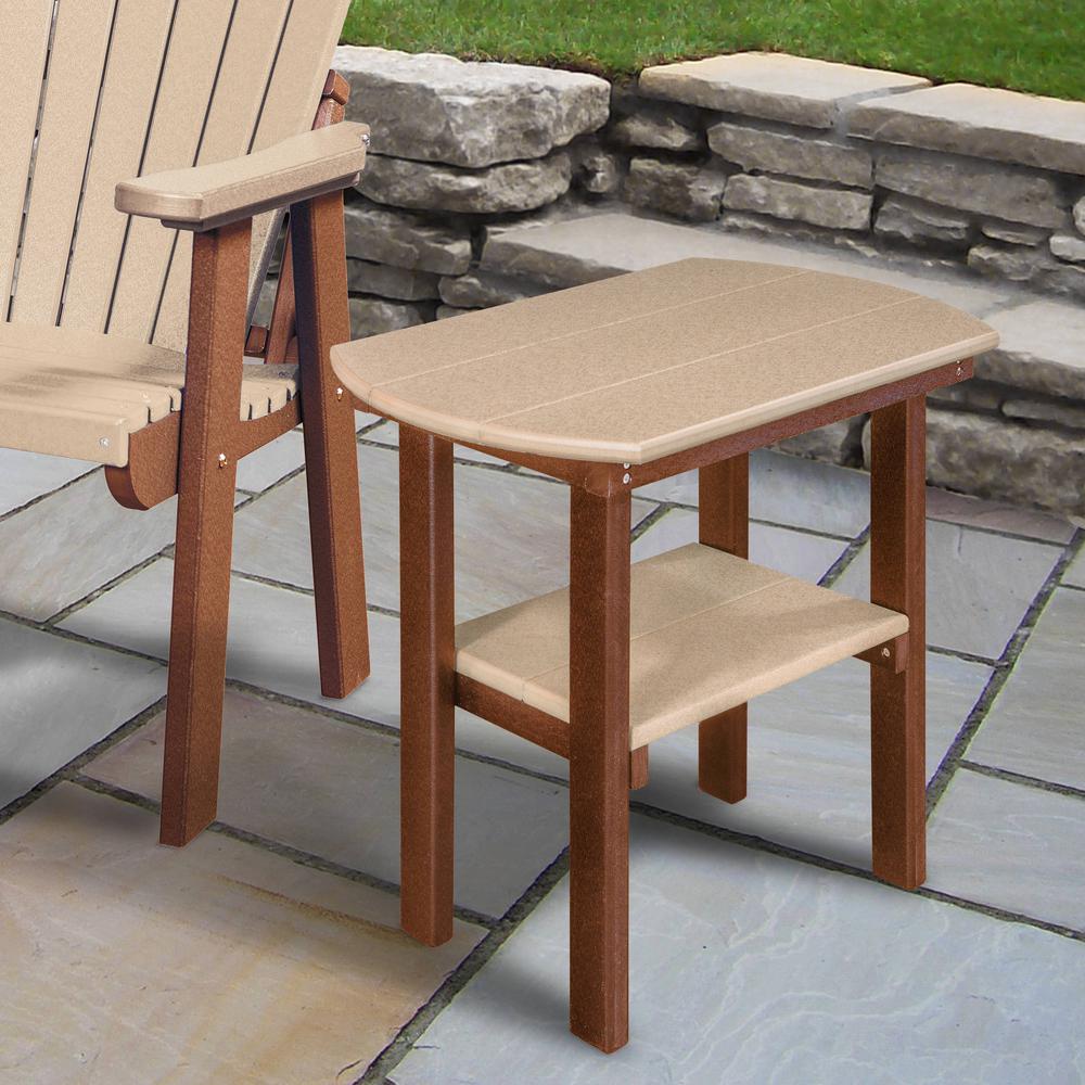 OS Home and Office Model 525WWTB Oval End Table in Weatherwood with a Tudor Brown Base, Made in the USA. Picture 1