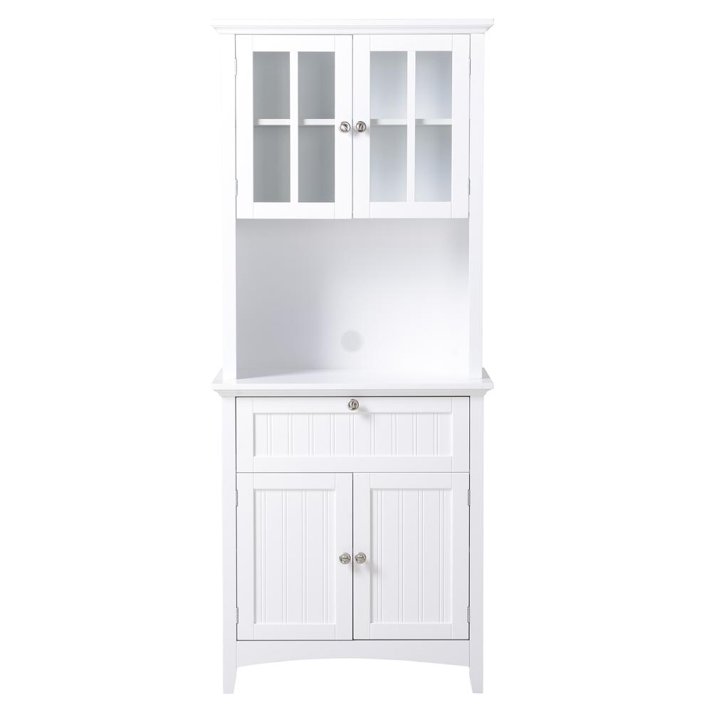 Buffet and Hutch with Framed Glass Doors and Drawer. Picture 3