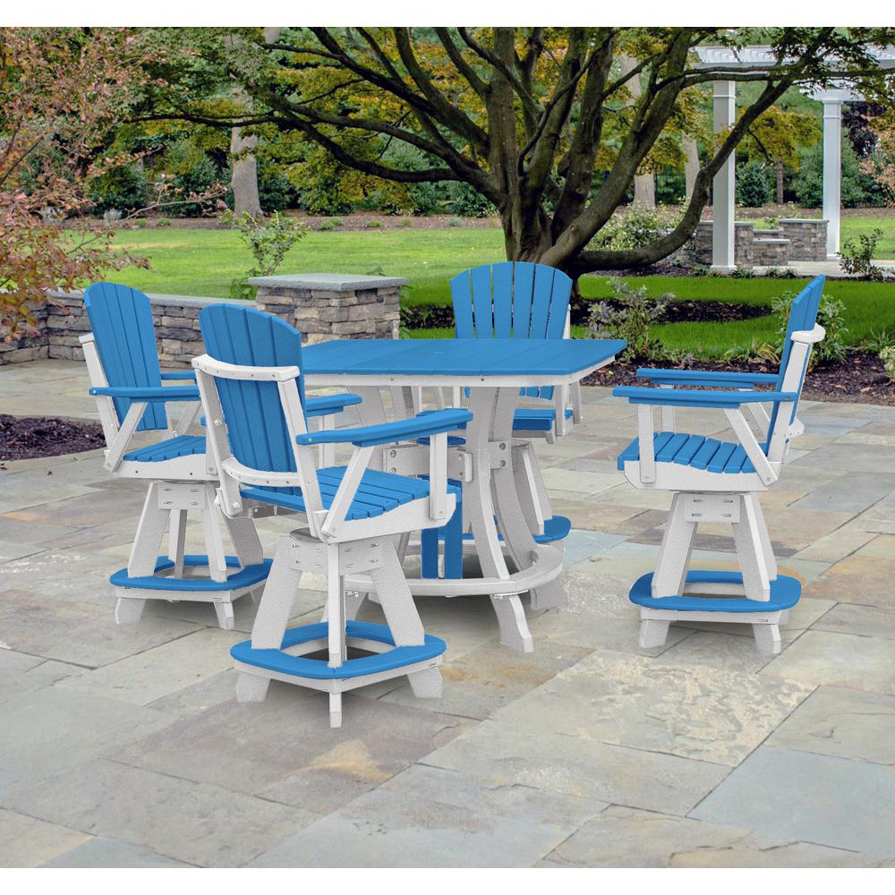 OS Home and Office Model 130-C-BW Counter Height Swivel Arm Chair in Blue on a White Base. Picture 7