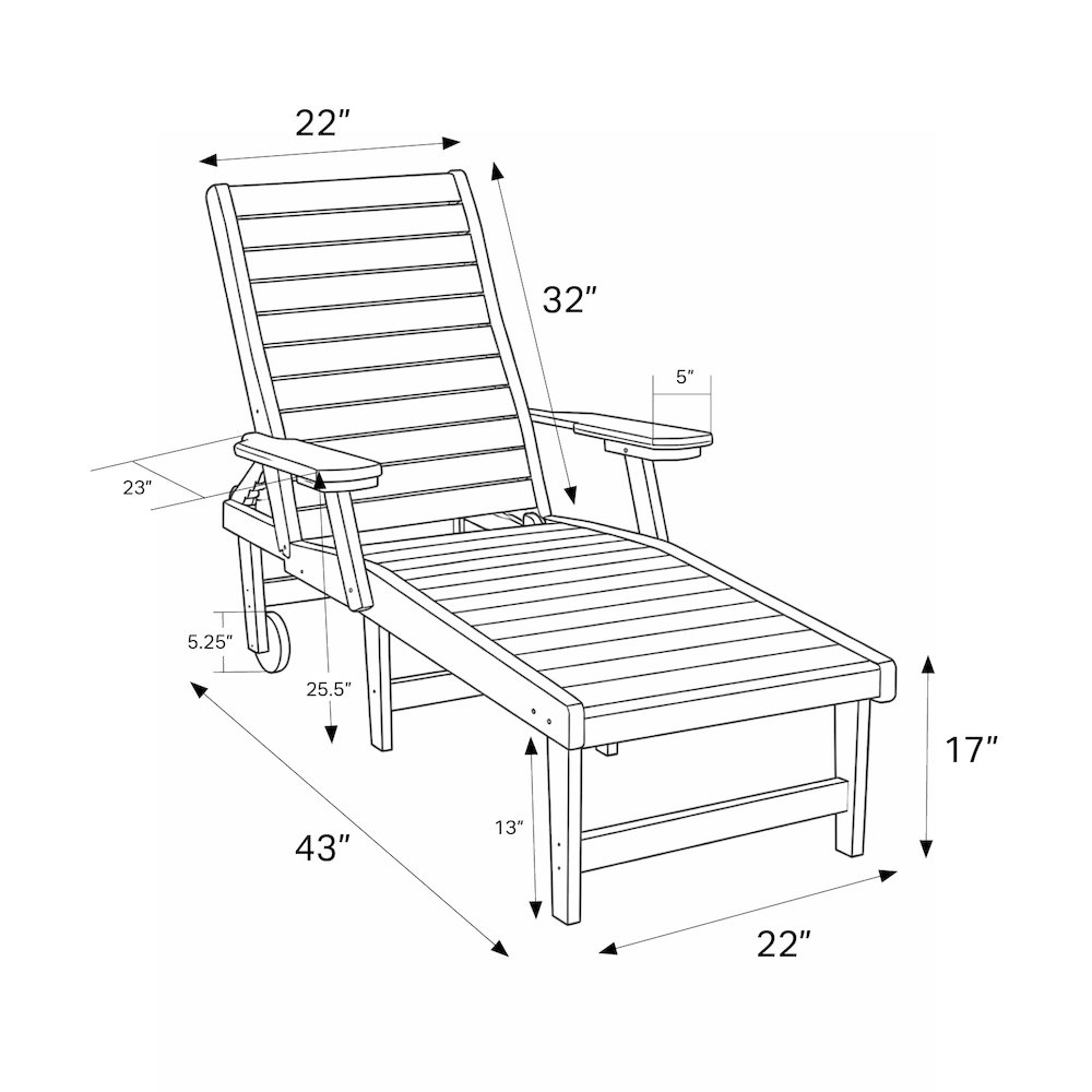 HDPE Outdoor Chaise Lounge Chair in Light Gray and Black. Picture 10