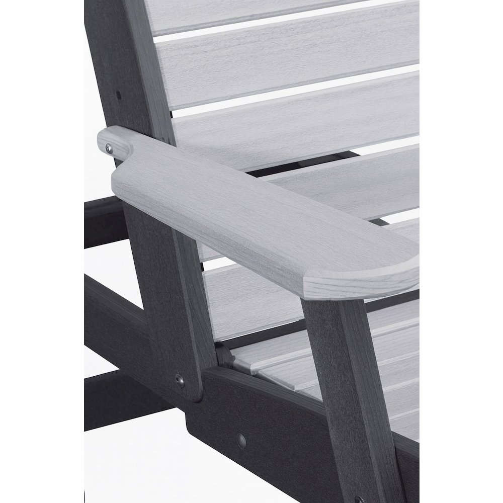 HDPE Outdoor Chaise Lounge Chair in Light Gray and Black. Picture 6