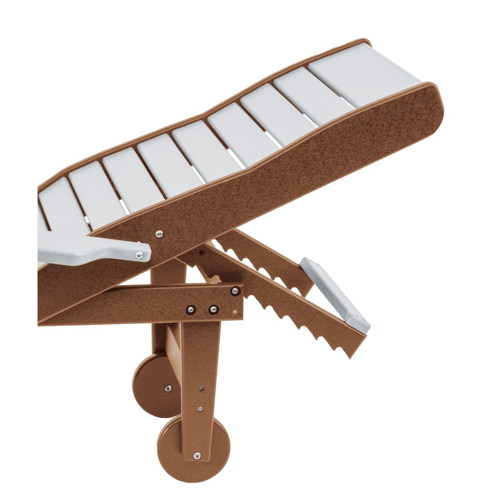 HDPE Outdoor Chaise Lounge Chair in Seashell and Antique Mahogany. Picture 5