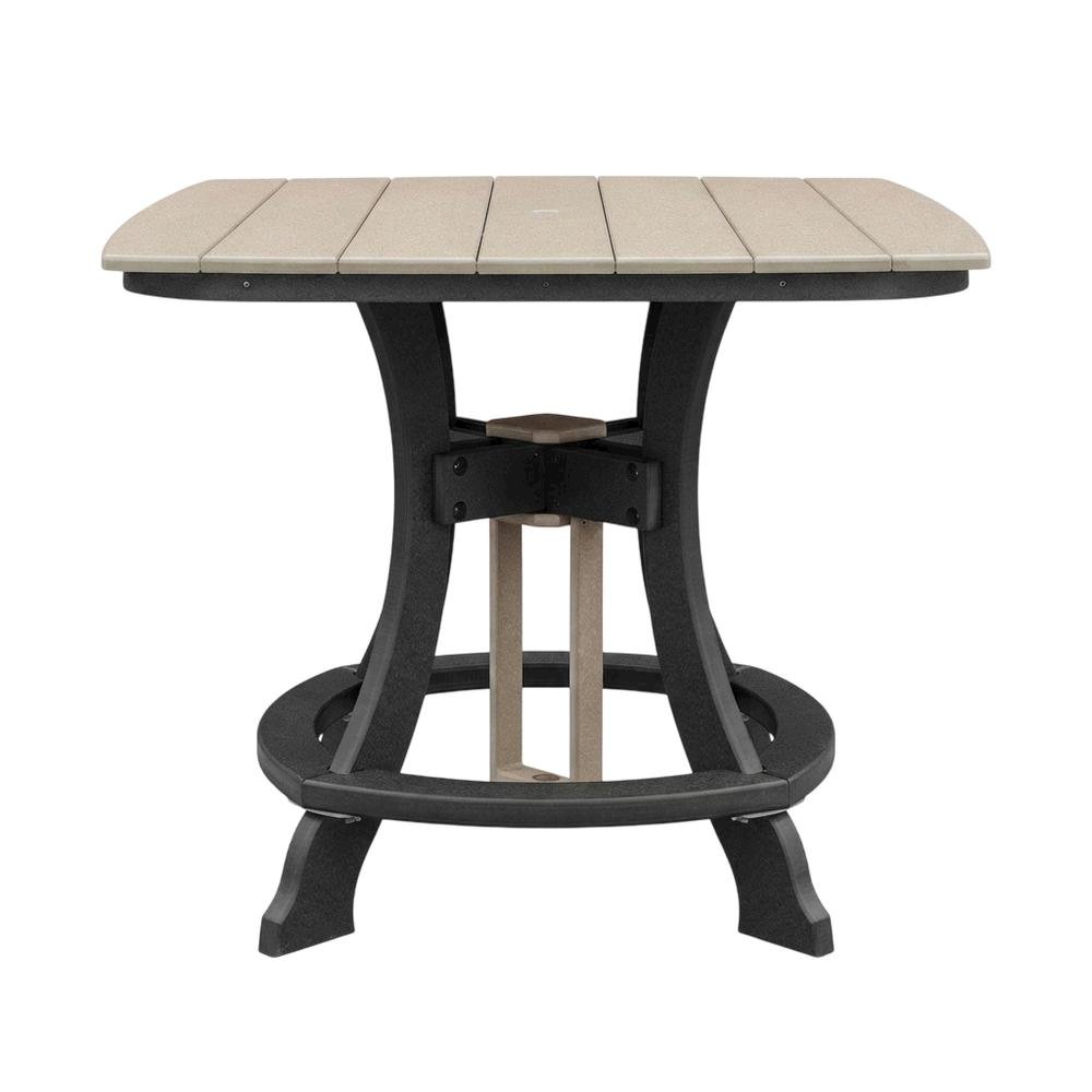 Black Base Square Outdoor Dining Table With Black Base For Patio Use. Picture 4