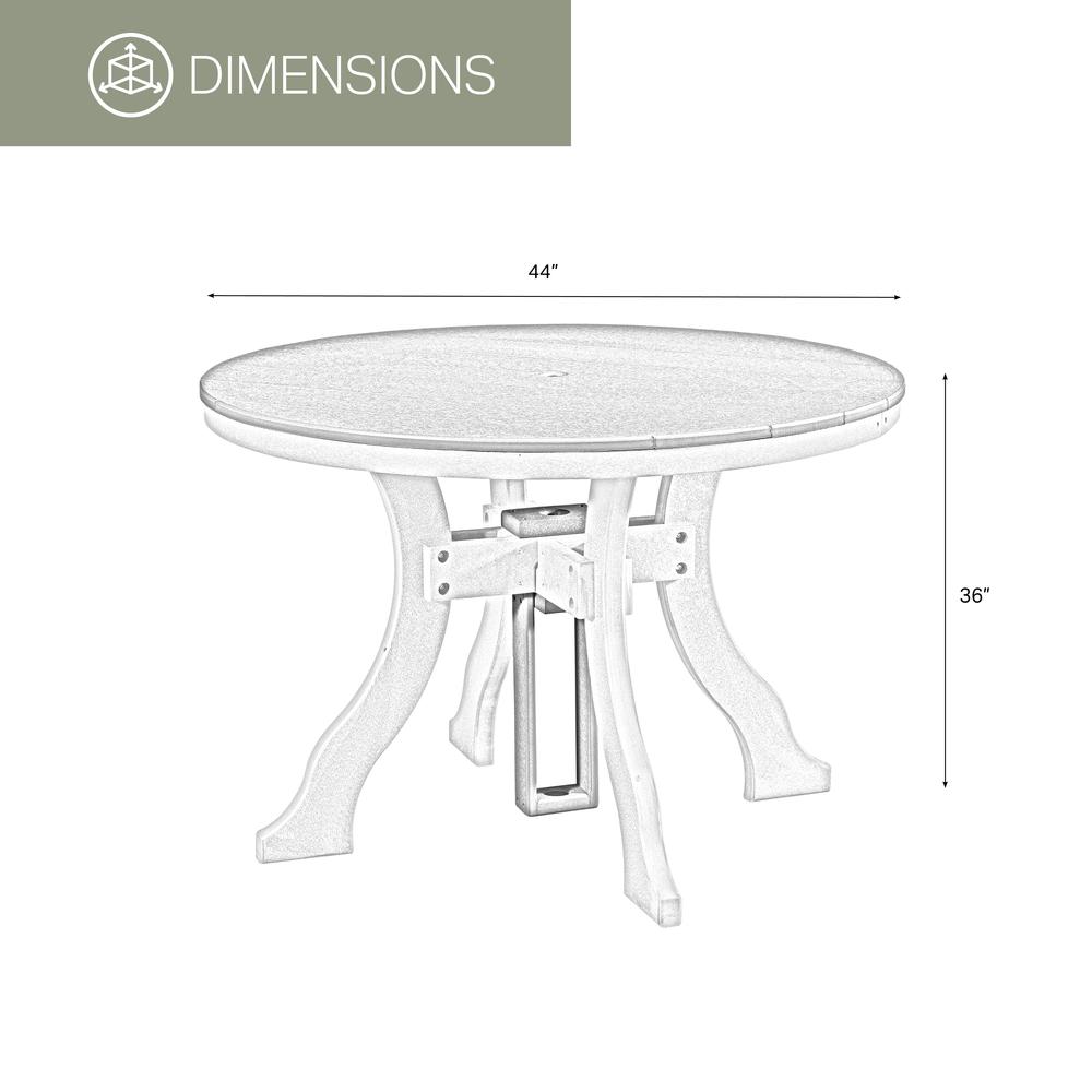 Dining Height Round Table in Cedar with a Black Base. Picture 2