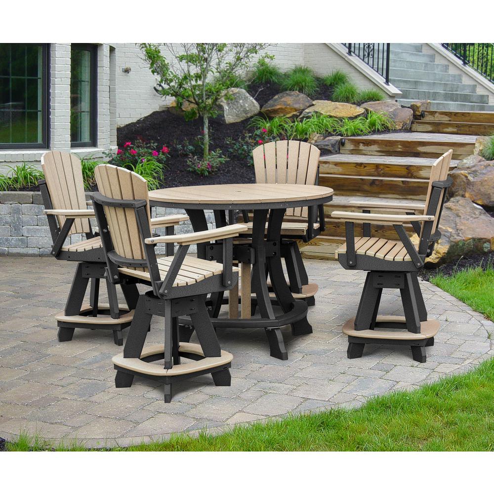OS Home and Office Model 130-C-WWBK Counter Height Swivel Arm Chair in Weatherwood on a Black Base. Picture 6