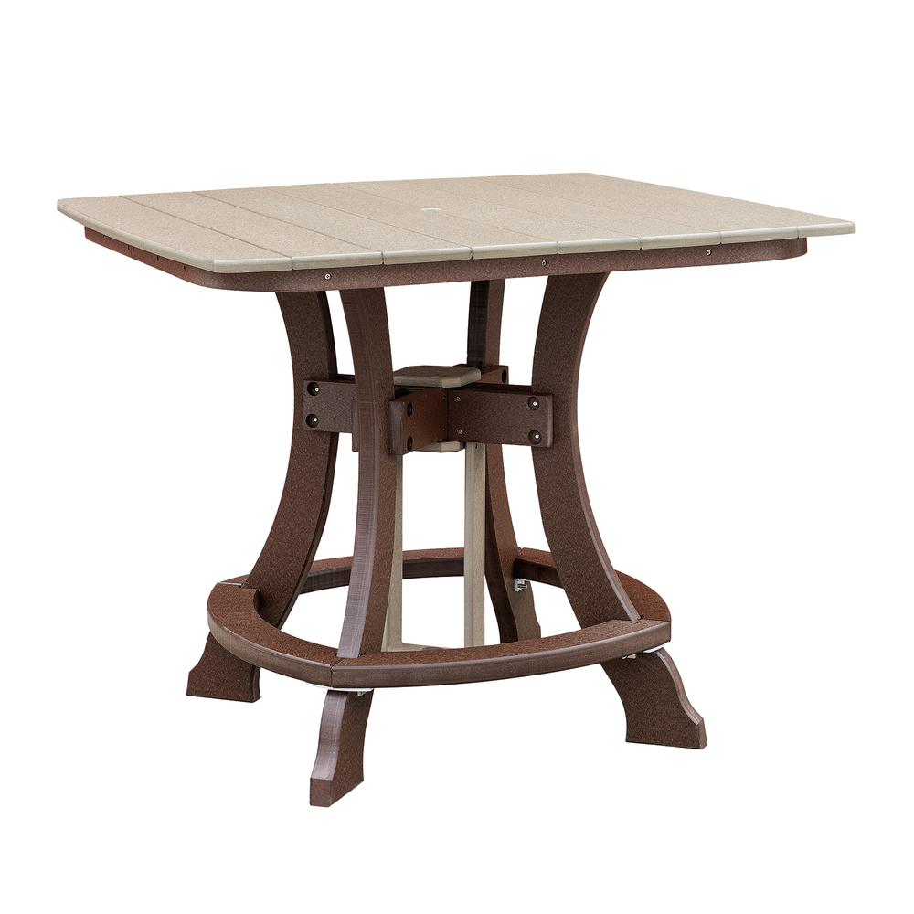 OS Home and Office Model CS130WWTB-K Five Piece Square Counter Height Dining Set in Weatherwood on a Tudor Brown Base. Picture 7
