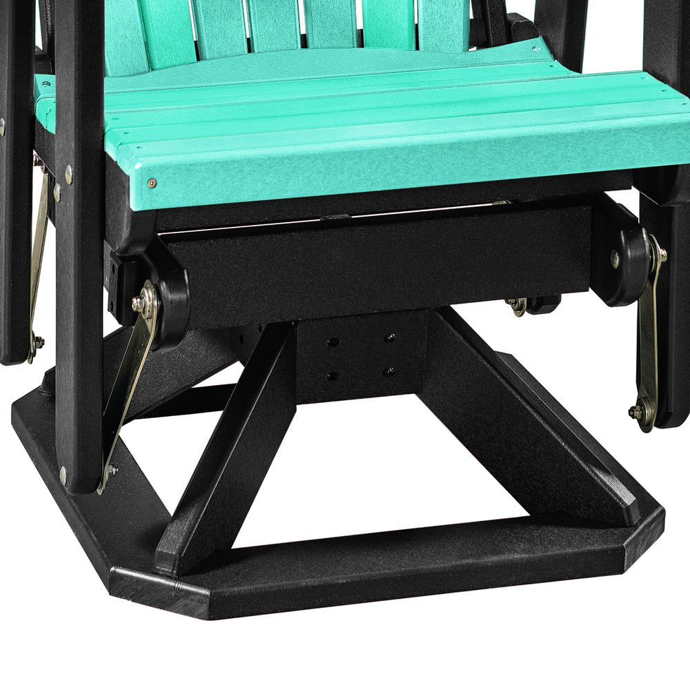 Fan Back Swivel Glider in Aruba and Black. Picture 5