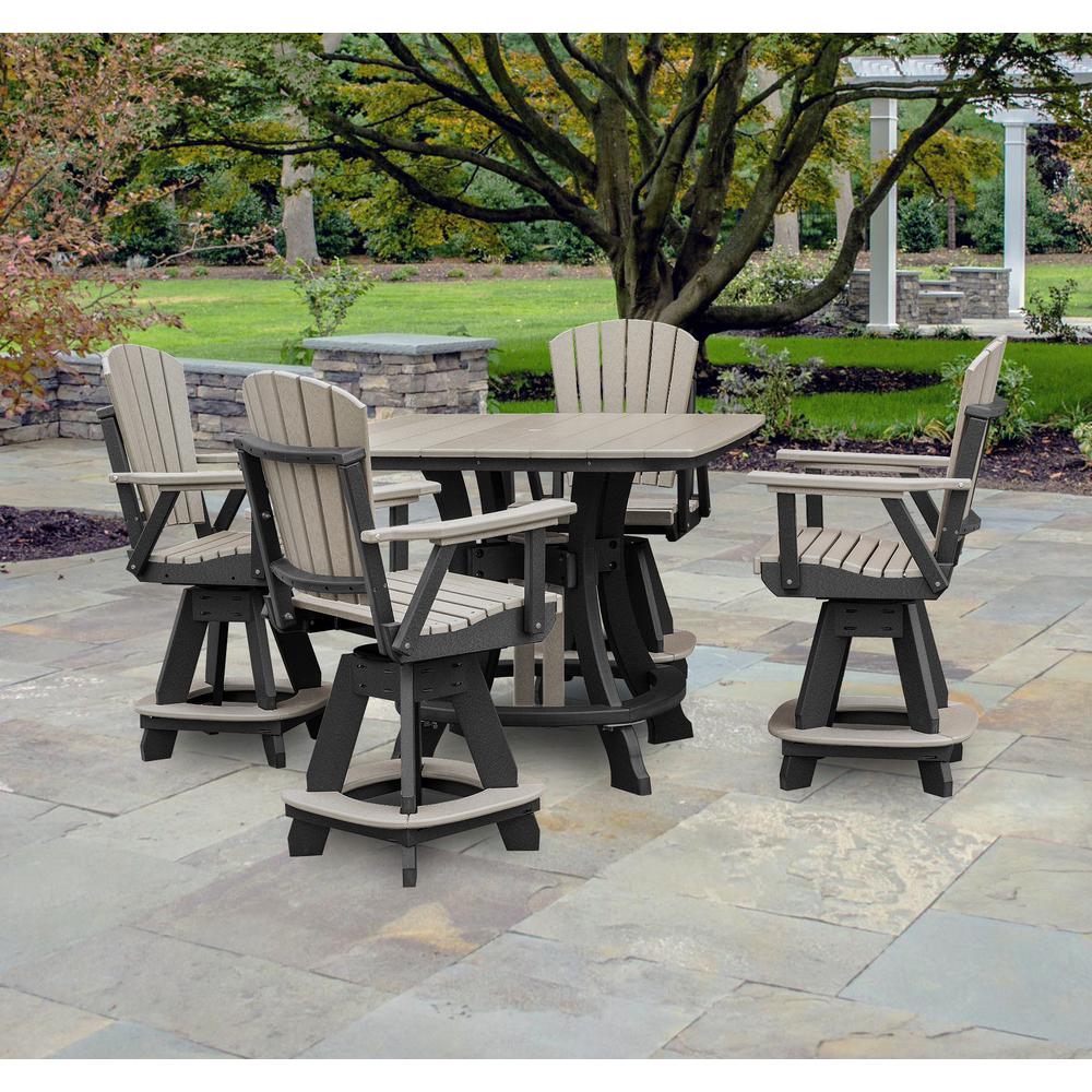 OS Home and Office Model 130-C-WWBK Counter Height Swivel Arm Chair in Weatherwood on a Black Base. Picture 7