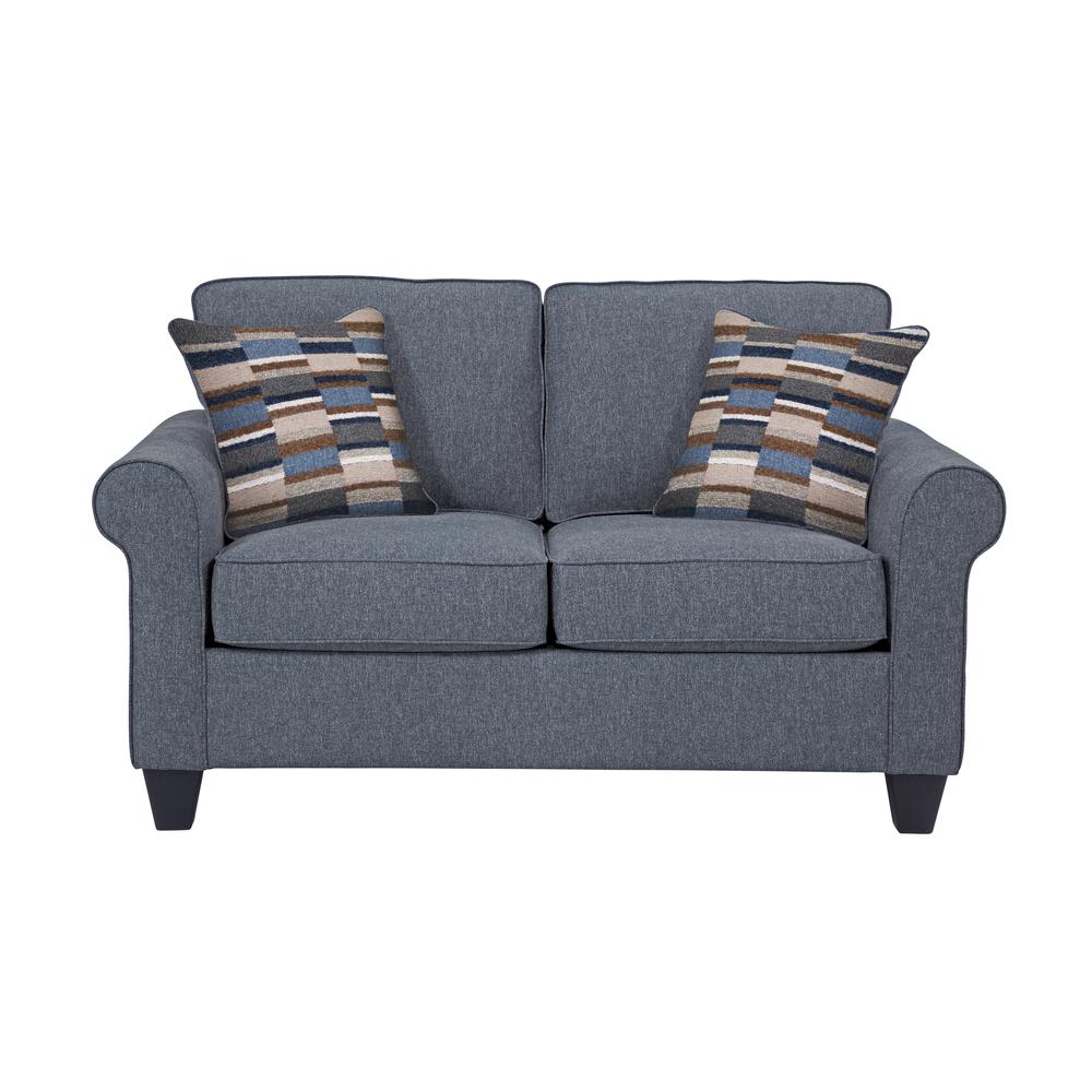 Eureka Rolled Arm Loveseat with Two Pillows. Picture 2