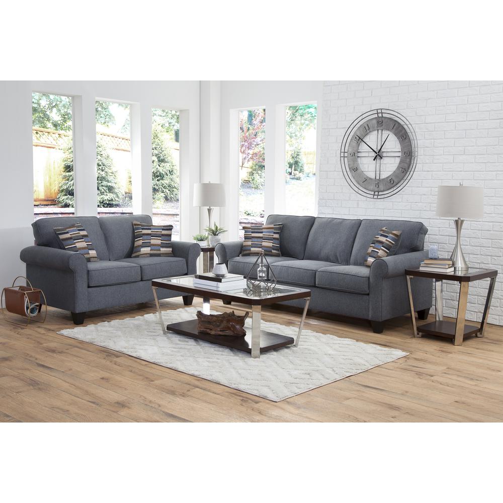 Eureka Rolled Arm Loveseat with Two Pillows. Picture 5