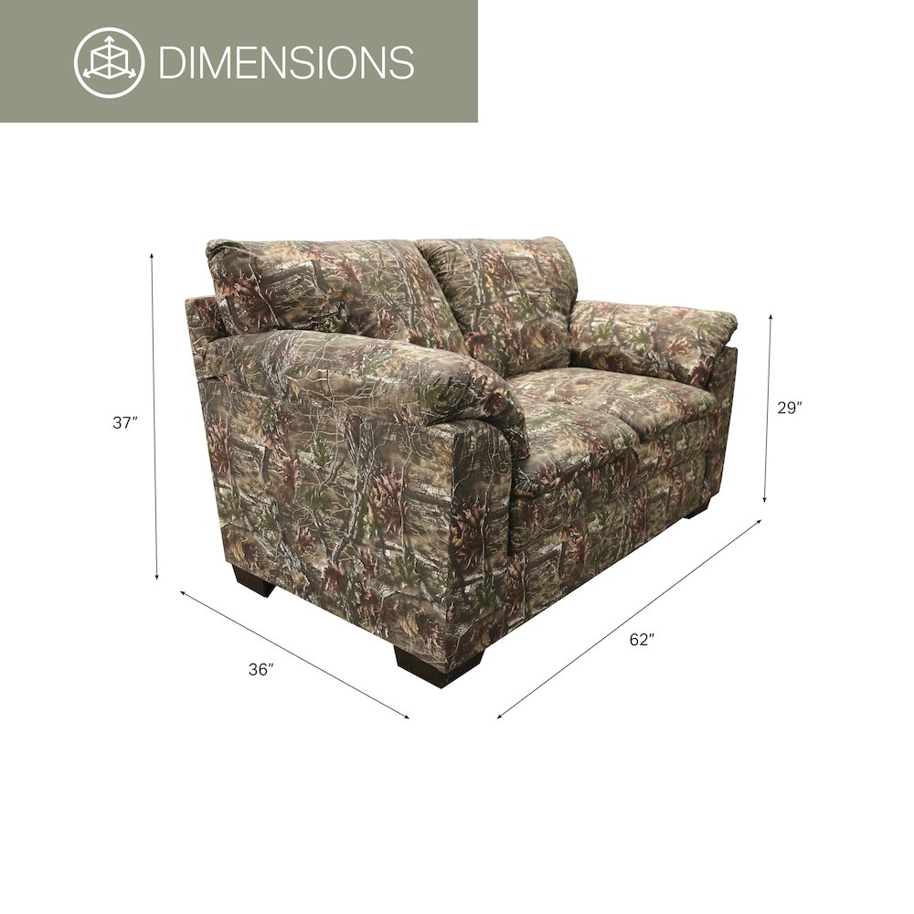 Loveseat in Superflauge Camo Fabric. Picture 4