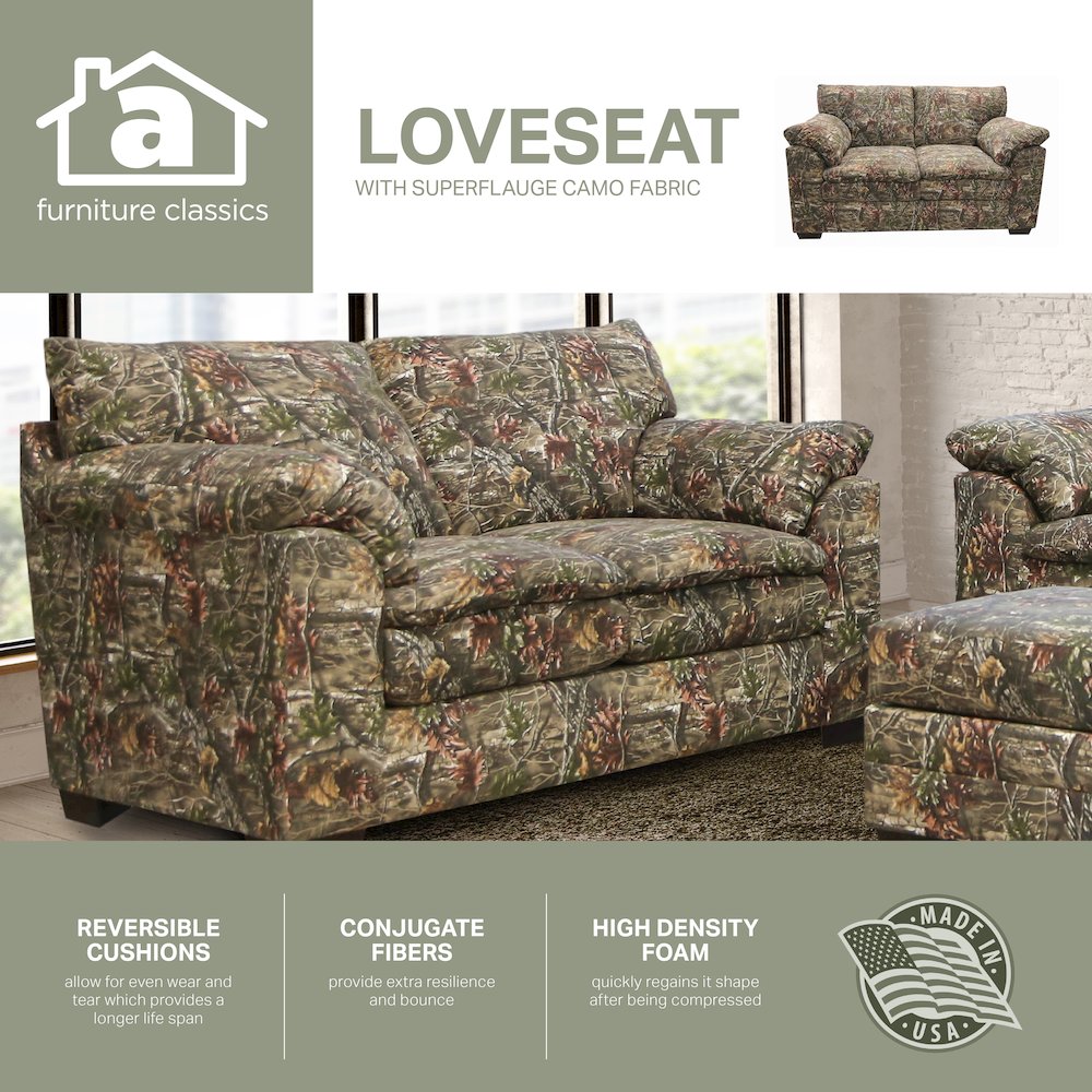 Loveseat in Superflauge Camo Fabric. Picture 6