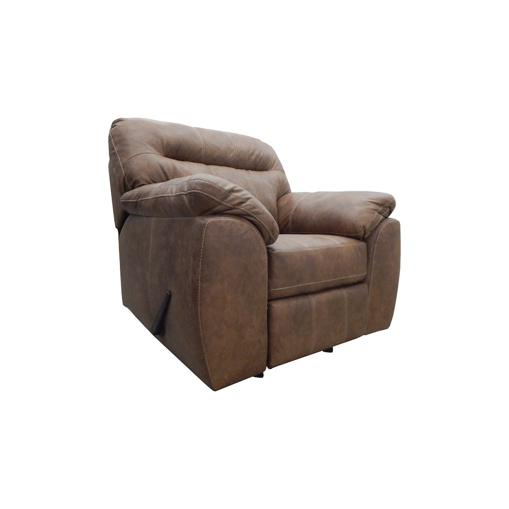 Rocker Recliner Chair in Brown Faux Leather. Picture 3