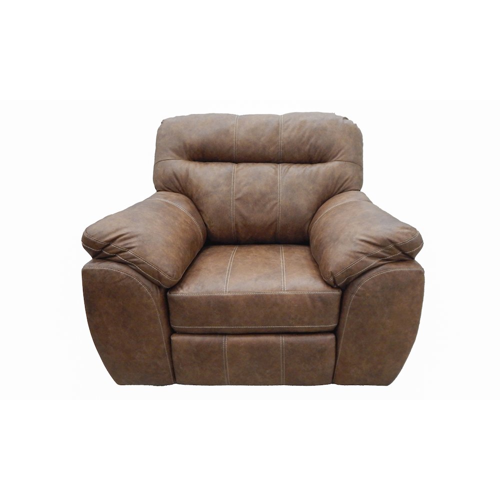 Rocker Recliner Chair in Brown Faux Leather. Picture 2