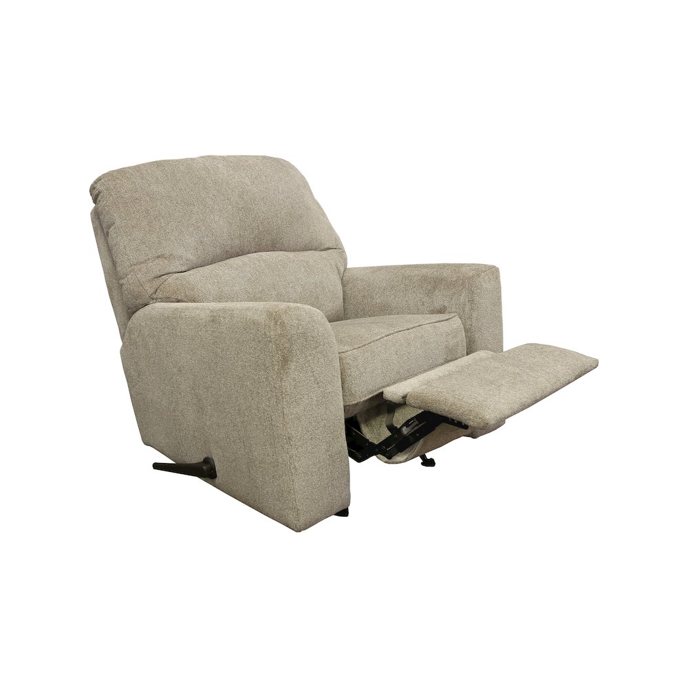 Rocker Recliner Chair in Beige Polyester. Picture 3