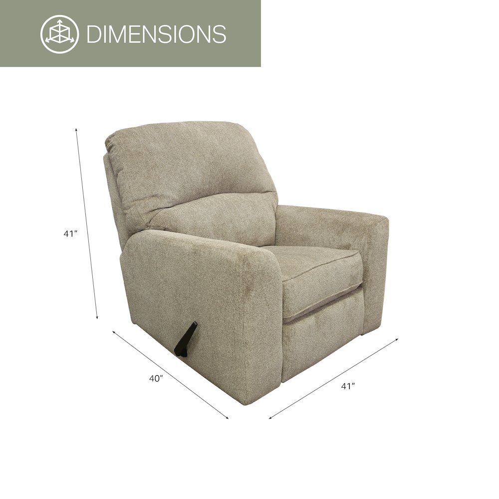 Rocker Recliner Chair in Beige Polyester. Picture 5