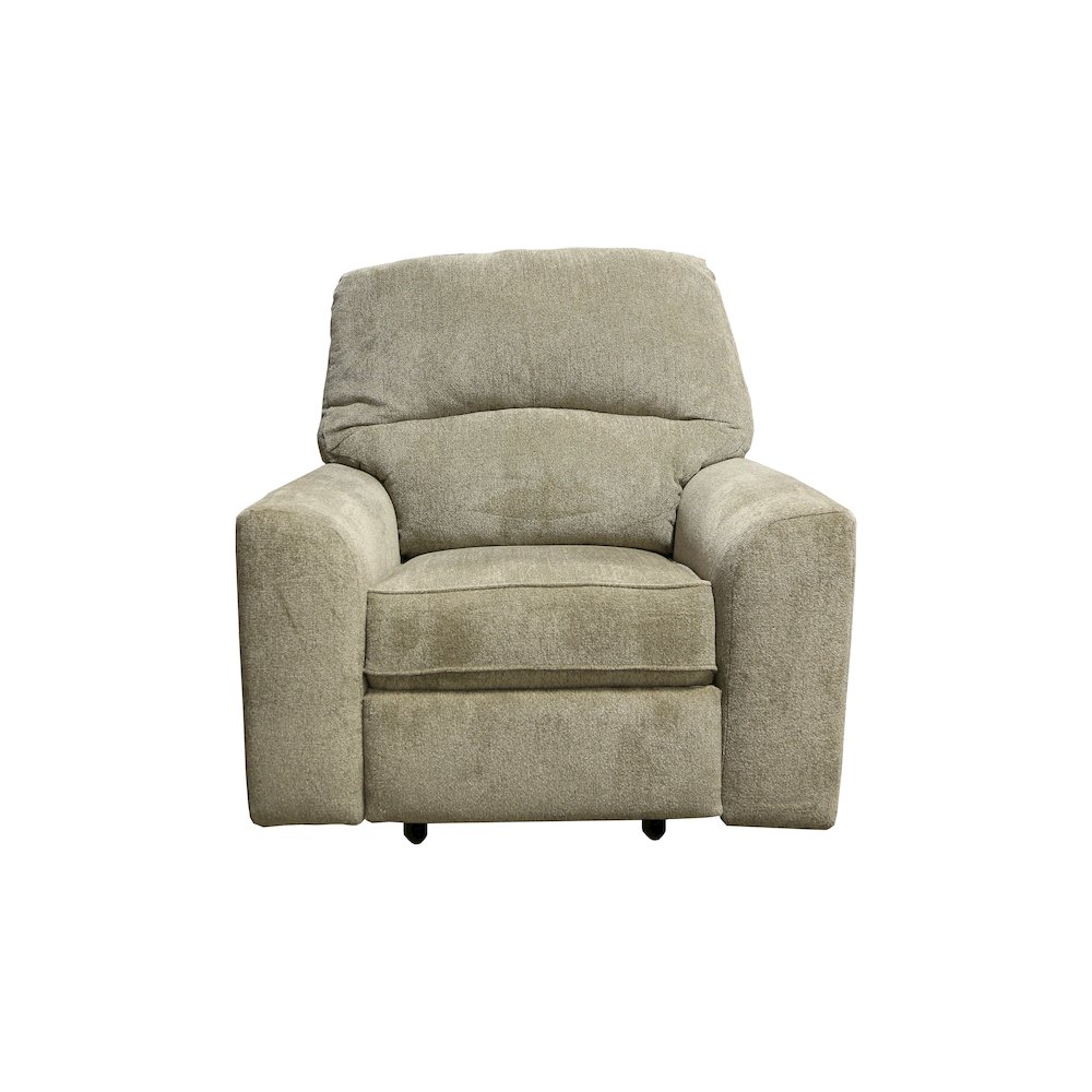 Rocker Recliner Chair in Beige Polyester. Picture 2