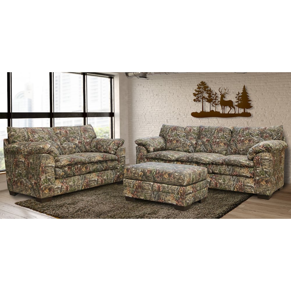 Rectangular Upholstered Ottoman in Superflauge Camo Fabric. Picture 7