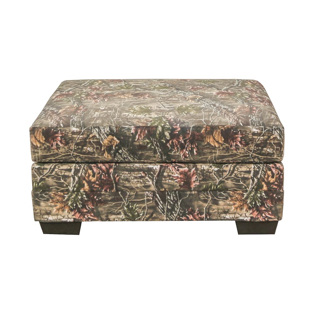 Rectangular Upholstered Ottoman in Superflauge Camo Fabric. Picture 2