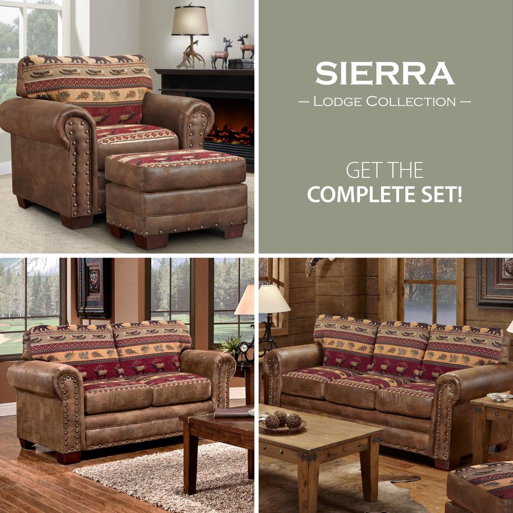 Sierra Lodge Arm Chair with Matching Ottoman. Picture 12