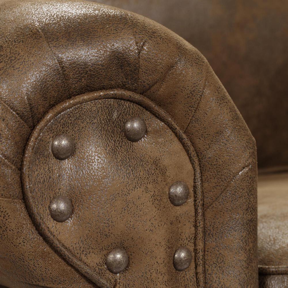 Buckskin Arm Chair with Matching Ottoman. Picture 4