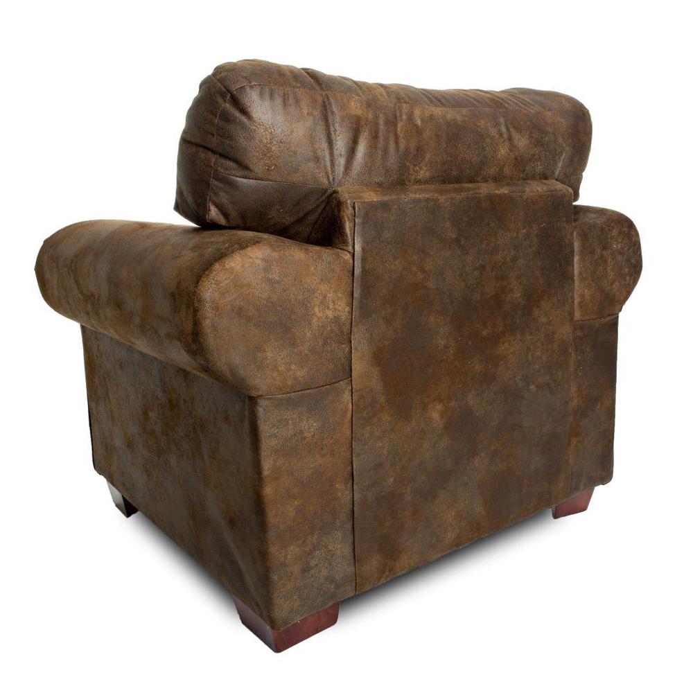 Buckskin Arm Chair with Matching Ottoman. Picture 3