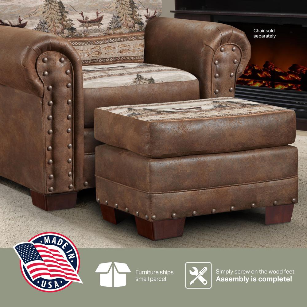 Alpine Lodge Arm Chair with Matching Ottoman. Picture 11