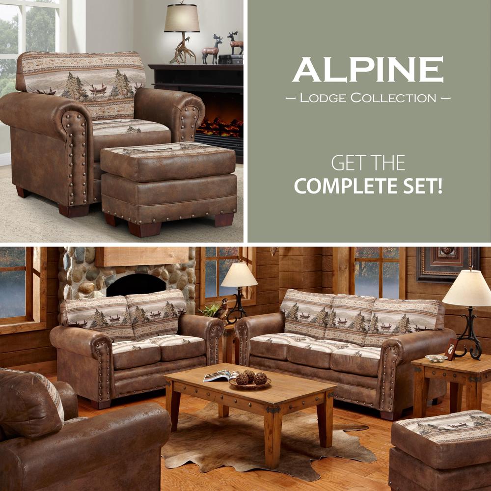 Alpine Lodge Arm Chair with Matching Ottoman. Picture 12