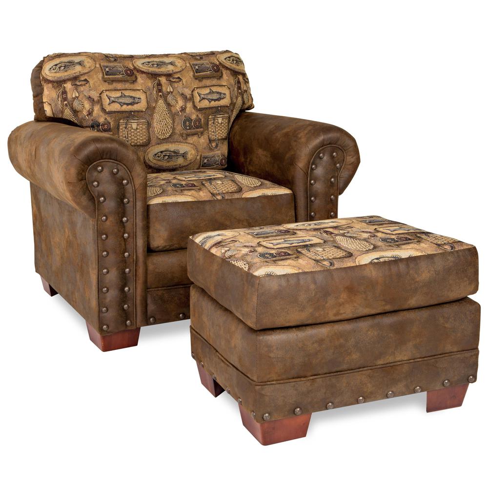 River Bend Arm Chair with Matching Ottoman. Picture 1