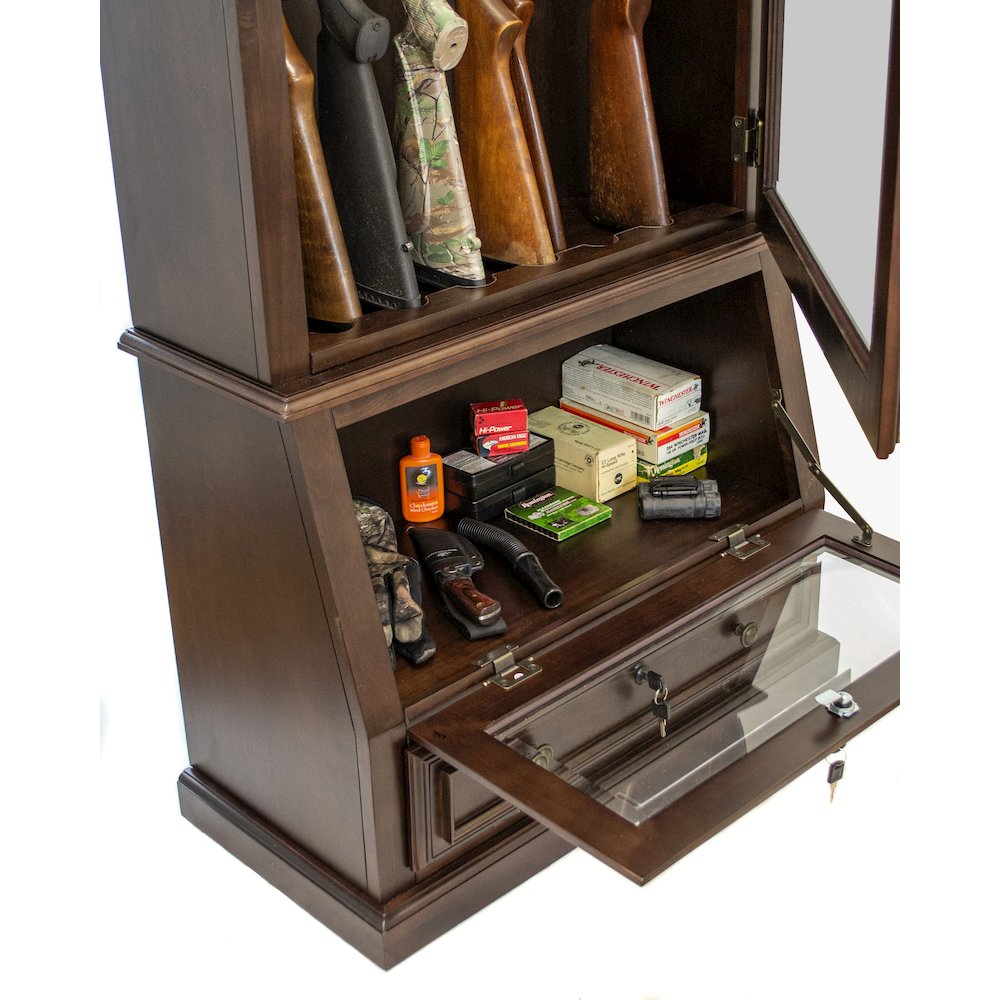 American Furniture Classics Model 858, 12 Gun Slanted Base Cabinet Espresso. Picture 7