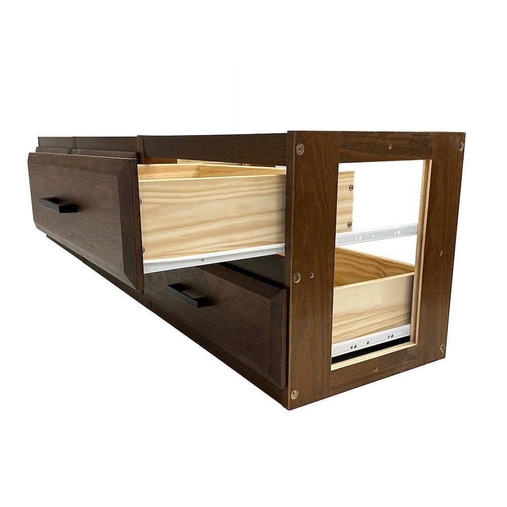 Solid Pine Twin Daybed with 6 Sturdy Drawers in Classic Walnut. Picture 6