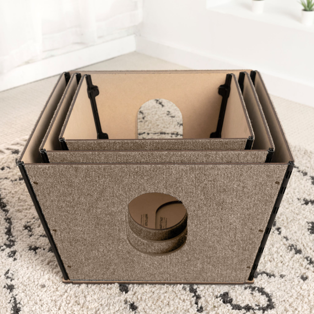 Happystack Cat Tower Model HS3SQTAN1 Pyramid Design in Tan Indoor/Outdoor Carpet. Picture 10