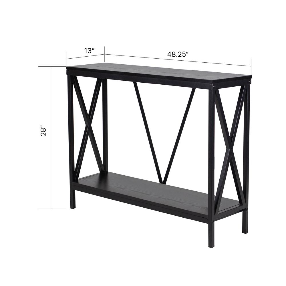 40/55 Gallon Steel X-Frame Aquarium Stand, with lower shelf, Black. Picture 5