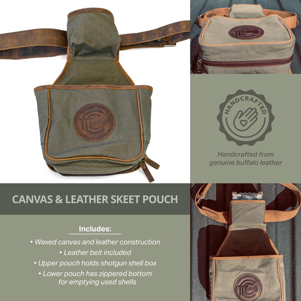 Canvas and Leather Skeet Pouch. Picture 4
