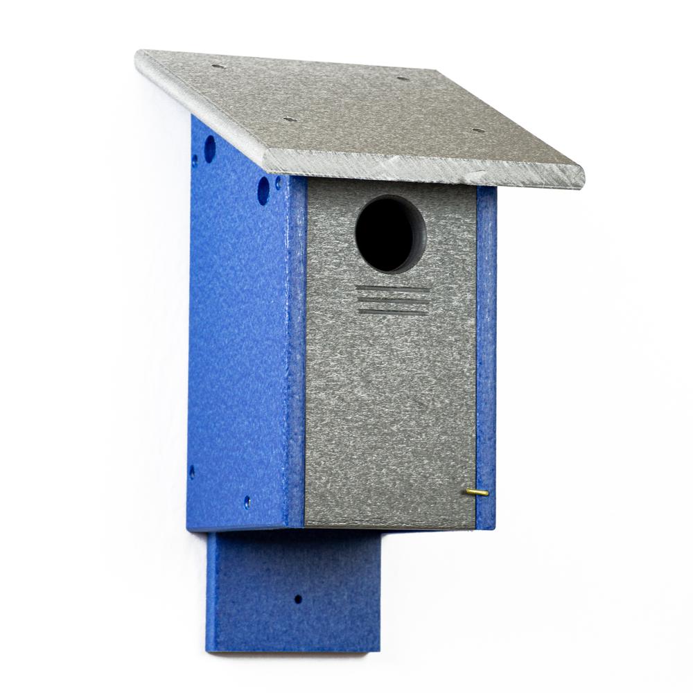 Blue Bird House Made of High Density Poly Resin. Picture 1