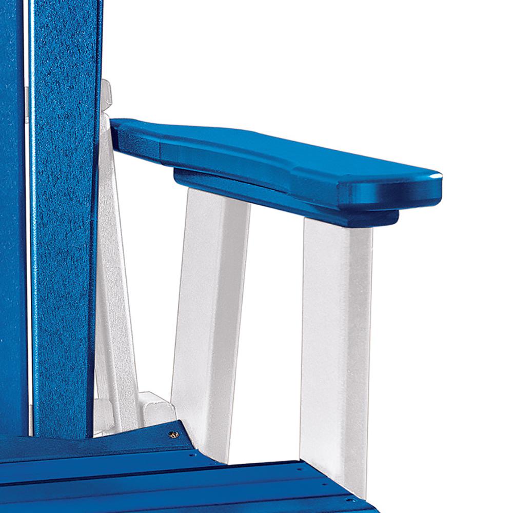 Fan Back Swivel Glider in Blue and White. Picture 4