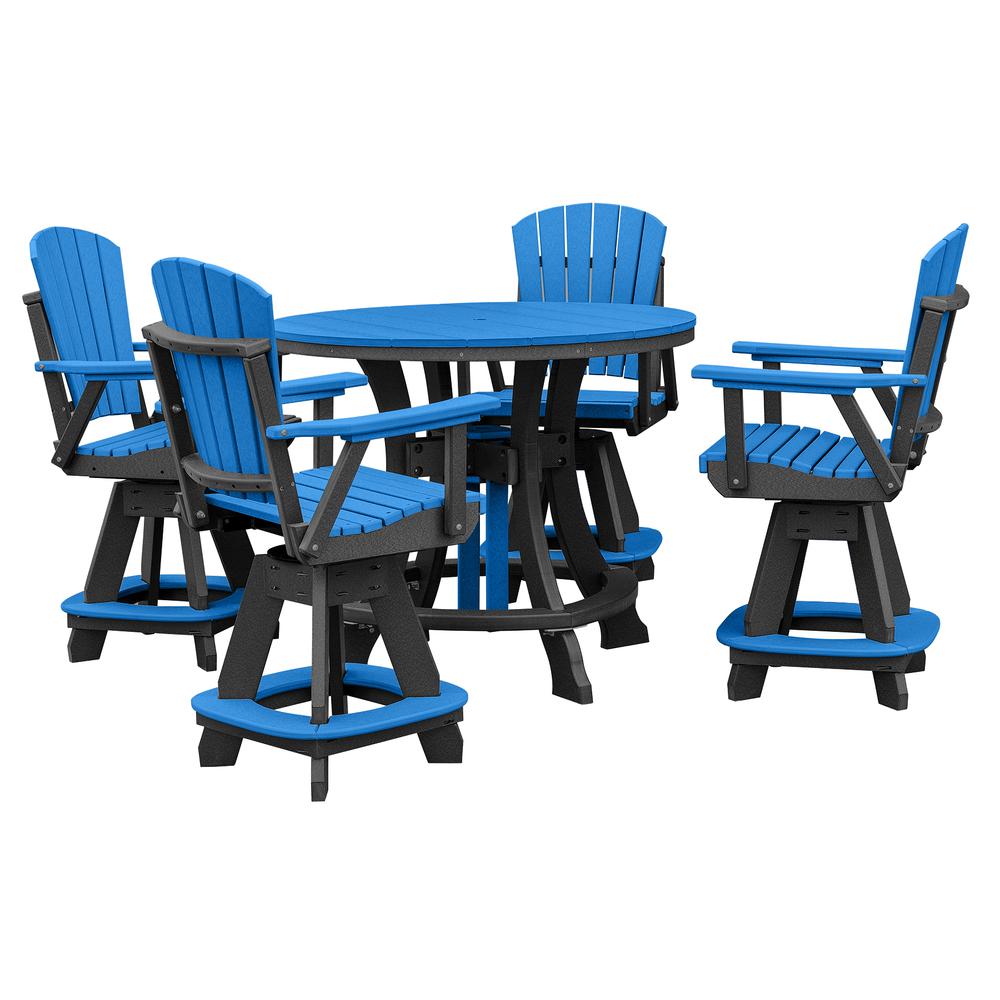 OS Home and Office Model 44R-C-BBK Counter Height Round Table in Blue with Black Base. Picture 6